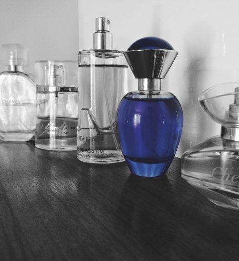 Latest Sale, Interior design, Bedroom Dressing table, Blue Perfume bw image