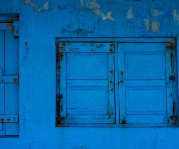 Latest Sale interior design, electric blue old window frame