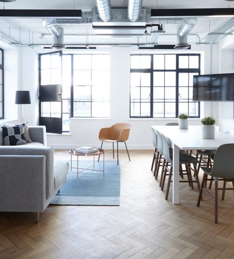 Latest Sale interior design, white living room loft blue rug