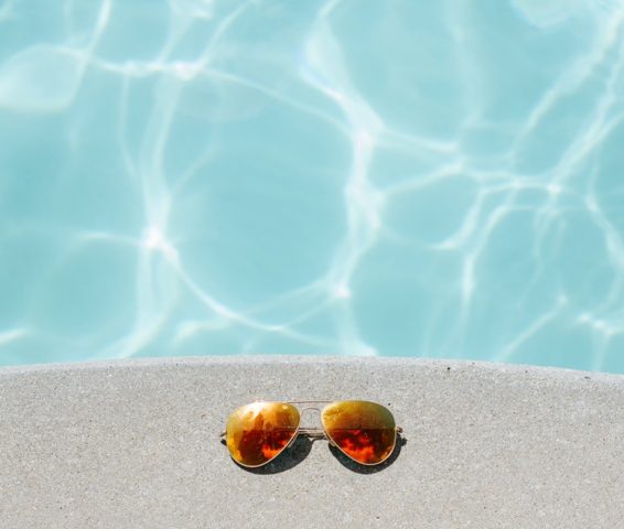 Poolside Exteriors, Sunglasses pale grey surface