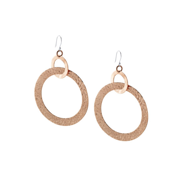 Destino Jewellery, Double Wheel Copper Earrings