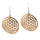 Copper earrings sparkle through the winter months