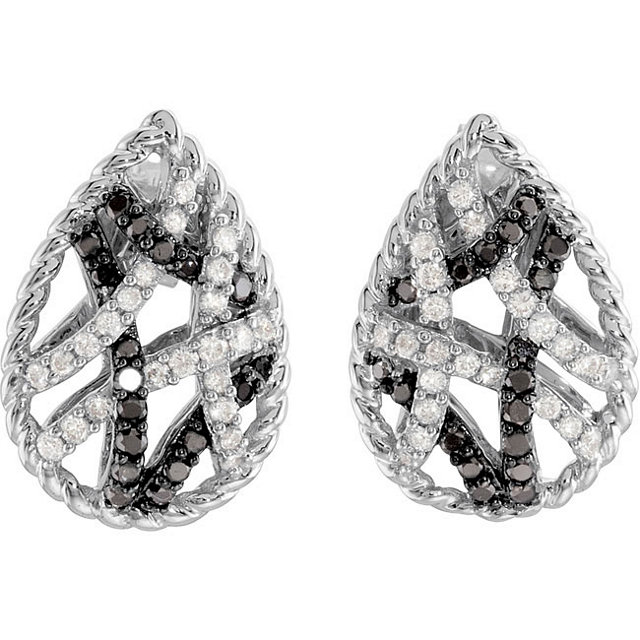 latest-sale-destino-jewellery-pear-shaped-black-and-white-diamond-earrings-front-view