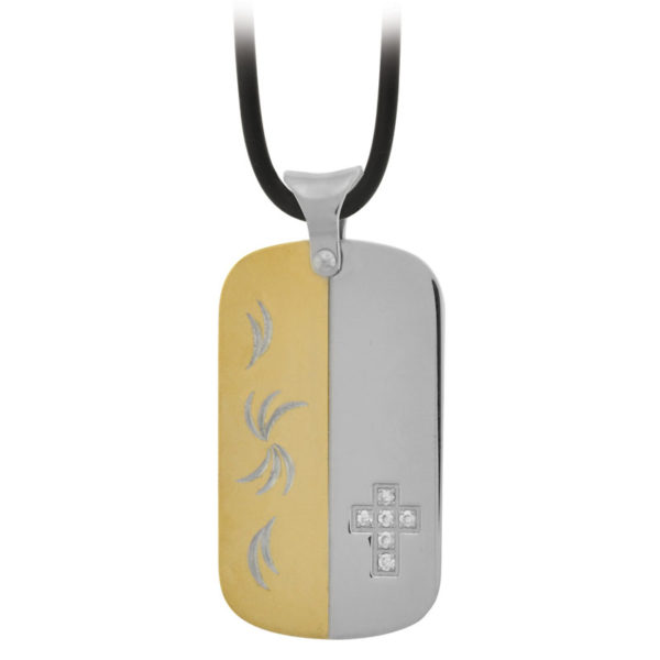 fire-steel-mens-pvd-gold-stainless-steel-pendant-with-cross-motif