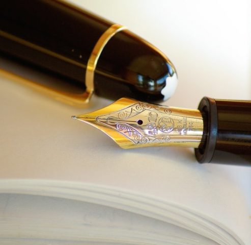Latest Sale office interiors, gold trimmed fountain pen
